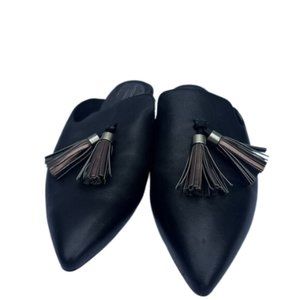 Rockport Black Slip On Total Motion Zuly Leather Mules with Tassel Size US 9